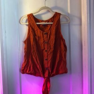 Universal Thread orange tie front blouse tank